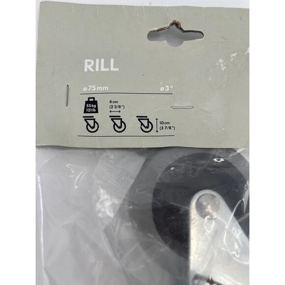 Ikea Rill 3" Braked Casters Wheels Set of 2 New Discontinued 568.200.00 - Picture 2 of 4